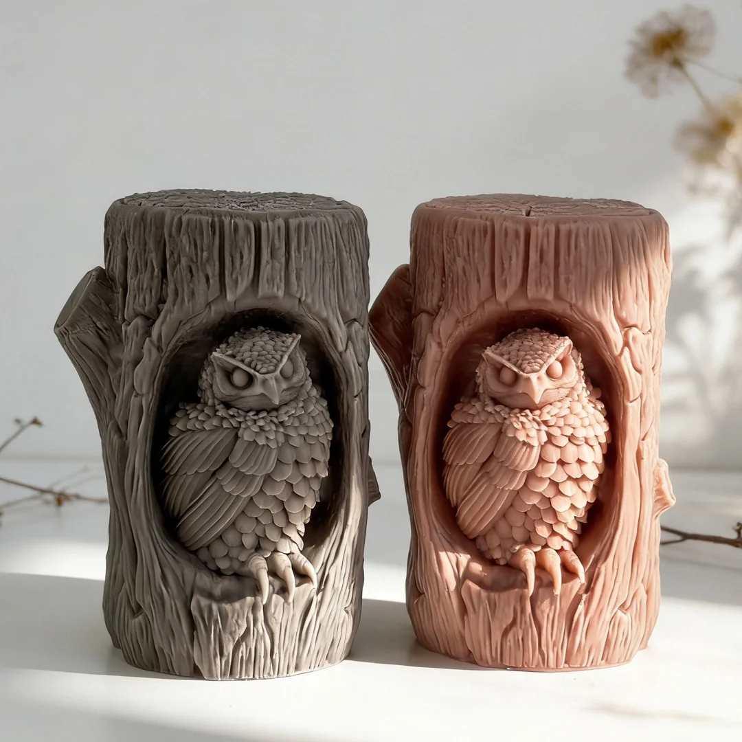 3D Owl In Tree Stump Candle Silicone Mold Easy Demold For DIY Scented Gypsum Plaster Ornaments Home Decoration
3D Owl In Tree Stump Candle Silicone Mold Easy Demold For DIY Scented Gypsum Plaster Ornaments Home Decoration