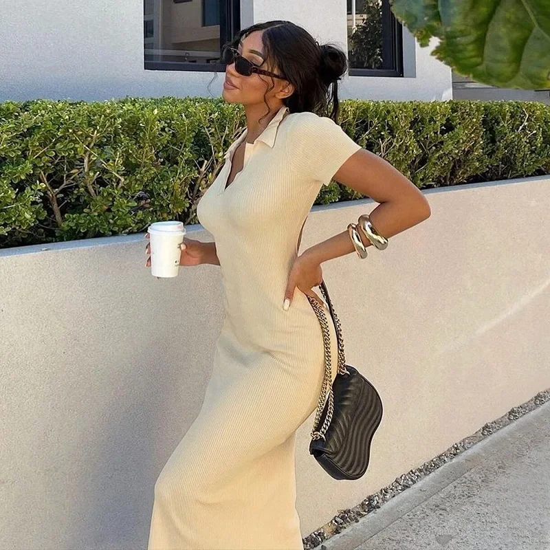 2025 Elegant Knitted Short Sleeve Bodycon Maxi Dress Women Summer Sexy Backless Bandage Streetwear Solid Stretch Lady Dresses
2025 Elegant Knitted Short Sleeve Bodycon Maxi Dress Women Summer Sexy Backless Bandage Streetwear Solid Stretch Lady Dresses