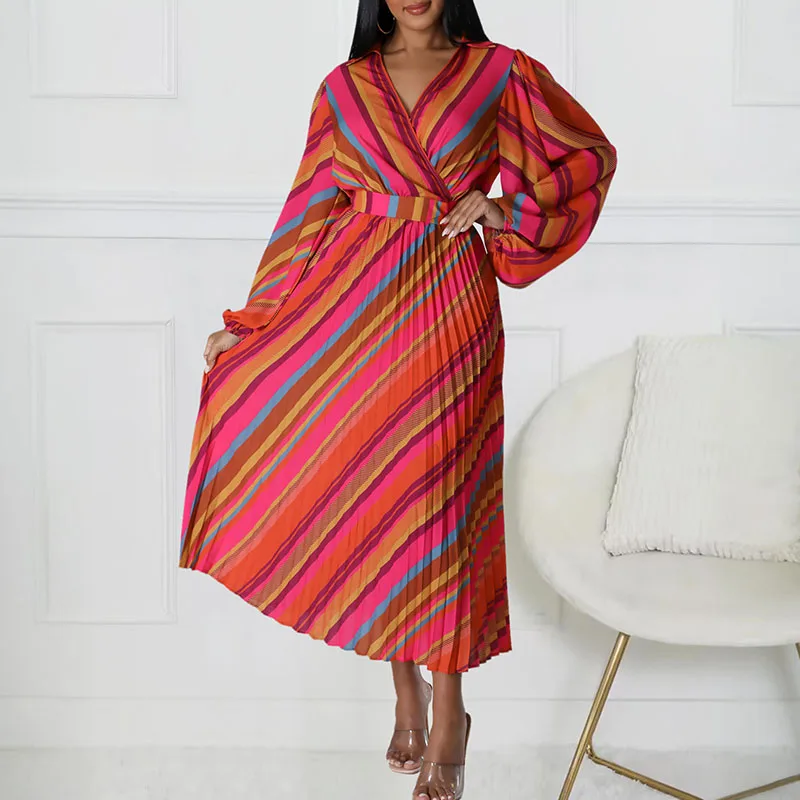 Spring Office Lady V-neck Pleated Long Dress Casual Pattern Printed Slim Women Party Dress Vintage Long Sleeved High Waist Dress
Spring Office Lady V-neck Pleated Long Dress Casual Pattern Printed Slim Women Party Dress Vintage Long Sleeved High Waist Dress
