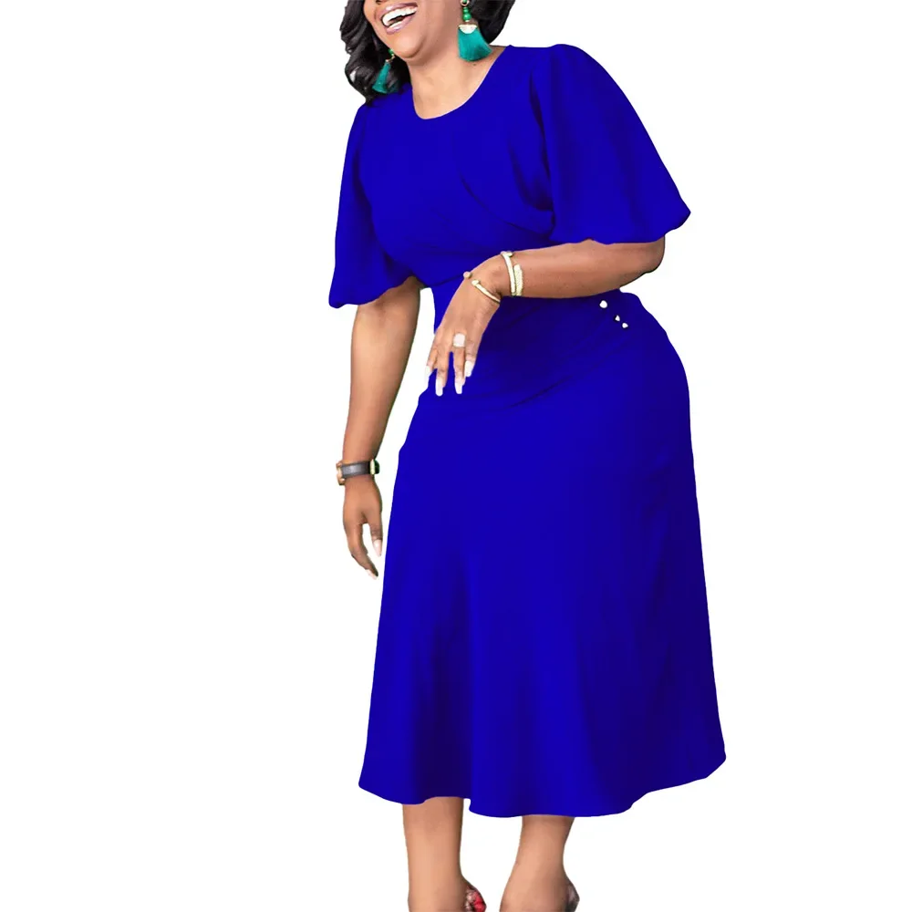 2023 African Dresses for Women Office Lady Pleated Dress African Elegant Solid O-Neck Lantern Sleeve High Waist Party Long Dress
2023 African Dresses for Women Office Lady Pleated Dress African Elegant Solid O-Neck Lantern Sleeve High Waist Party Long Dress