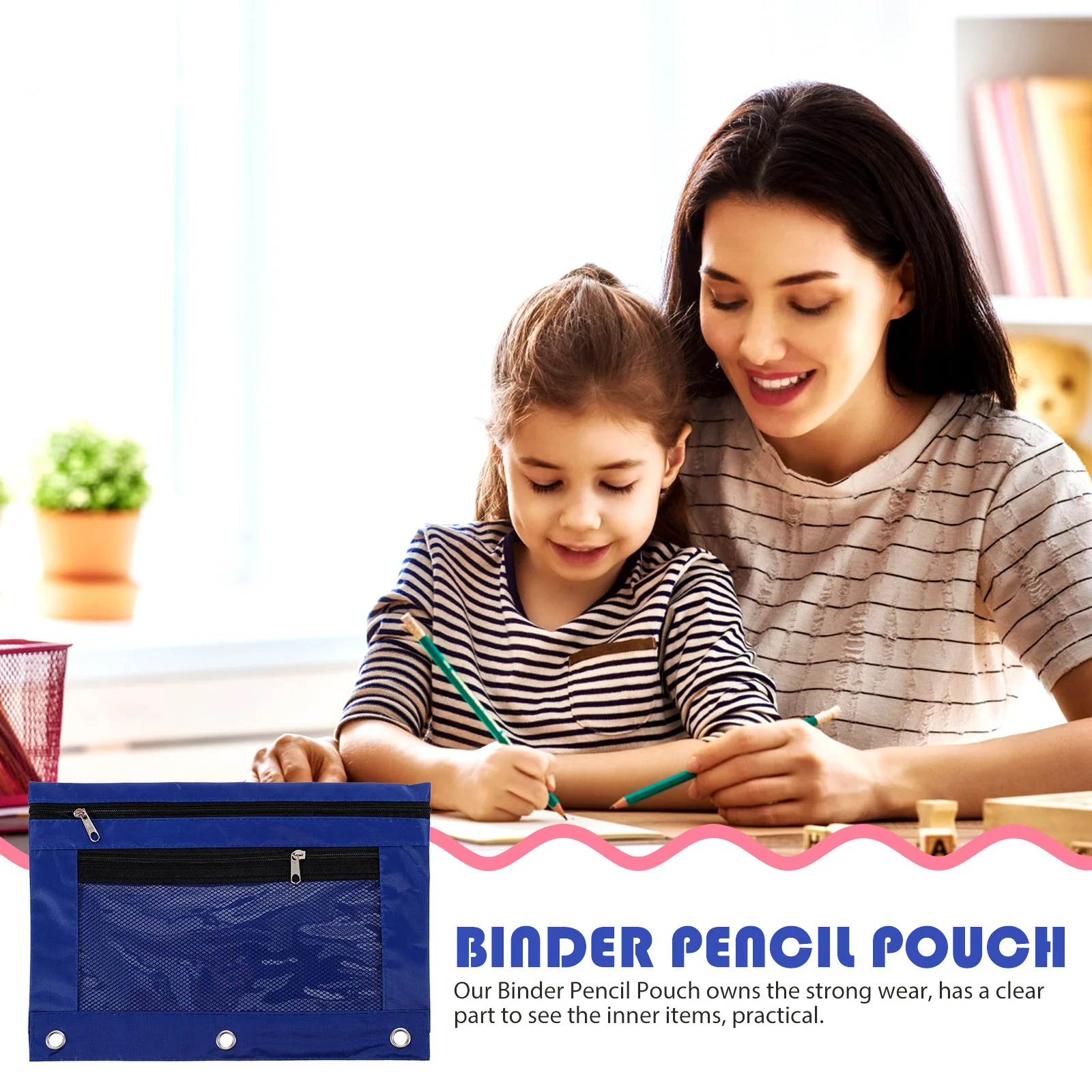 Large Capacity Zipper Double Pocket Transparent Window 3 ring Binder Pen Bag Pencil Black Mesh Pouch Pens Holders Storage
Large Capacity Zipper Double Pocket Transparent Window 3 ring Binder Pen Bag Pencil Black Mesh Pouch Pens Holders Storage