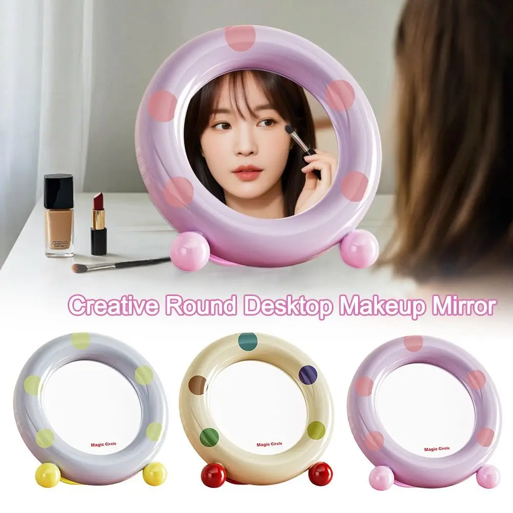 Fashion Round Desktop Makeup Mirror Vertical Dopamine Cosmetic Mirror with Adjustable Bracket Dressing Mirror for Women Girls
Fashion Round Desktop Makeup Mirror Vertical Dopamine Cosmetic Mirror with Adjustable Bracket Dressing Mirror for Women Girls
