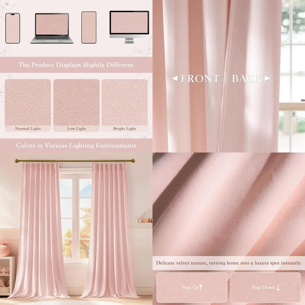 Мягкие детские розовые бархатные шторы, дизайн со складками, 40x90 для детской комнаты для девочек, комплект из 2 панелей с крючками
Мягкие детские розовые бархатные шторы, дизайн со складками, 40x90 для детской комнаты для девочек, комплект из 2 панелей с крючками
