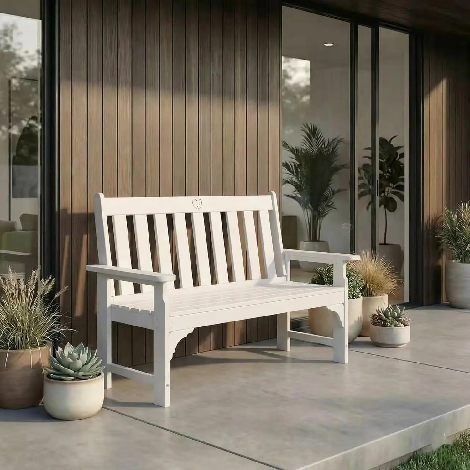 2-Person Outdoor Garden Bench, HDPE All-Weather Patio Bench with Backrest & Armrests, Heavy Duty Outdoor Seating, Customized
2-Person Outdoor Garden Bench, HDPE All-Weather Patio Bench with Backrest & Armrests, Heavy Duty Outdoor Seating, Customized