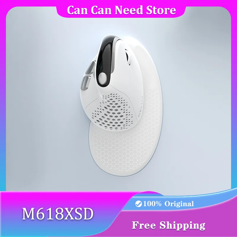 Delux M618XSD Wireless Mouse Tri-Mode Ergonomic Vertical Mouse Ventilated Thumb Wheel OLED Display Long Endurance PC Office Mice
Delux M618XSD Wireless Mouse Tri-Mode Ergonomic Vertical Mouse Ventilated Thumb Wheel OLED Display Long Endurance PC Office Mice