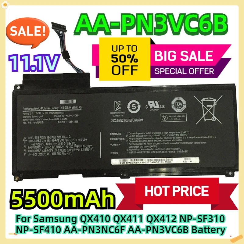 For Samsung QX410 QX411 QX412 NP-SF310 NP-SF410 AA-PN3NC6F AA-PN3VC6B Battery
For Samsung QX410 QX411 QX412 NP-SF310 NP-SF410 AA-PN3NC6F AA-PN3VC6B Battery