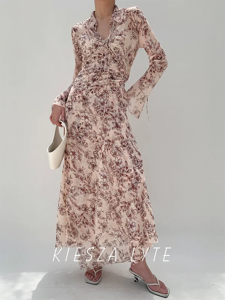 Elegant Tea-Length Printed Dress with Tie Shoulder and Flare Sleeves for 2024 Summer Beach Vacation long skirt streetwear Retro
Elegant Tea-Length Printed Dress with Tie Shoulder and Flare Sleeves for 2024 Summer Beach Vacation long skirt streetwear Retro