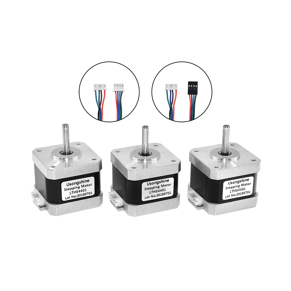 Nema17 17HS4401 17HS4023 17HS8401 42 stepper motor 1.8° 2 Phase 4 Lead High Torque for 3D Printer CNC Extruder XYZ Robot.
Nema17 17HS4401 17HS4023 17HS8401 42 stepper motor 1.8° 2 Phase 4 Lead High Torque for 3D Printer CNC Extruder XYZ Robot.