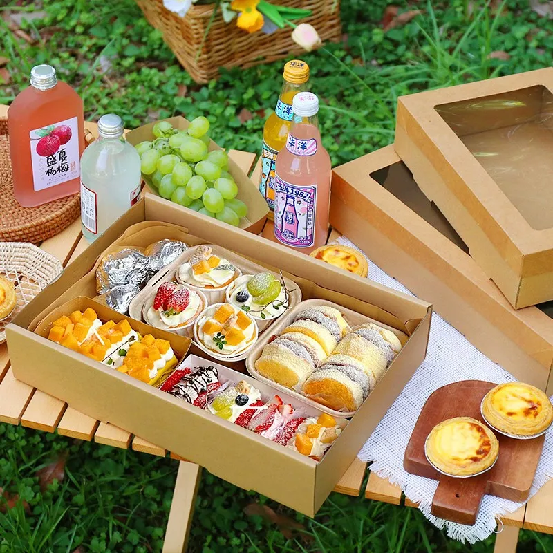 Customized. Spring Outing Camping Fruit Dessert Take out Box Sushi Bento Box Disposable Kraft Paper Picnic Packing Box
Customized. Spring Outing Camping Fruit Dessert Take out Box Sushi Bento Box Disposable Kraft Paper Picnic Packing Box