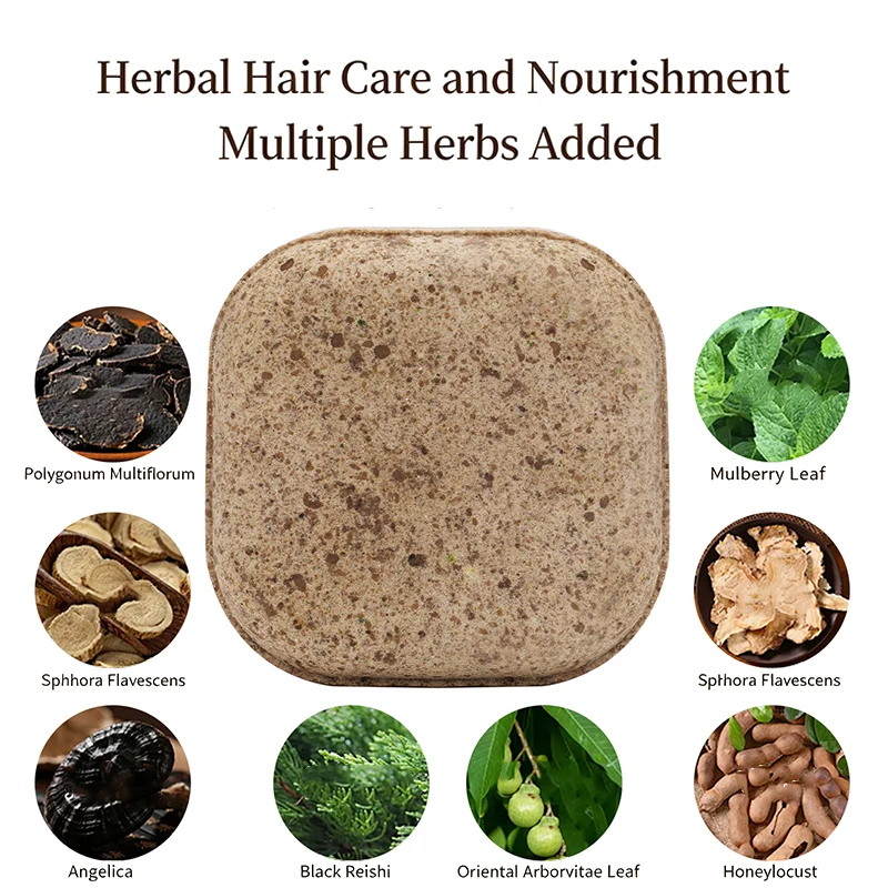 Natural Polygonum Multiflorum Black Hair Soap Bar Shampoo For Men and Women 60g Cover Grey Deep Conditioning for Home Care
Natural Polygonum Multiflorum Black Hair Soap Bar Shampoo For Men and Women 60g Cover Grey Deep Conditioning for Home Care