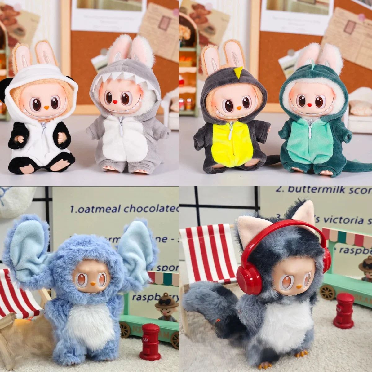 For 17cm Ropa Labubu Plush Jumpsuit Set Mini Doll Clothes Multicolored Animal Monster Jumpsuit Home Wear Trendy Accessories
For 17cm Ropa Labubu Plush Jumpsuit Set Mini Doll Clothes Multicolored Animal Monster Jumpsuit Home Wear Trendy Accessories