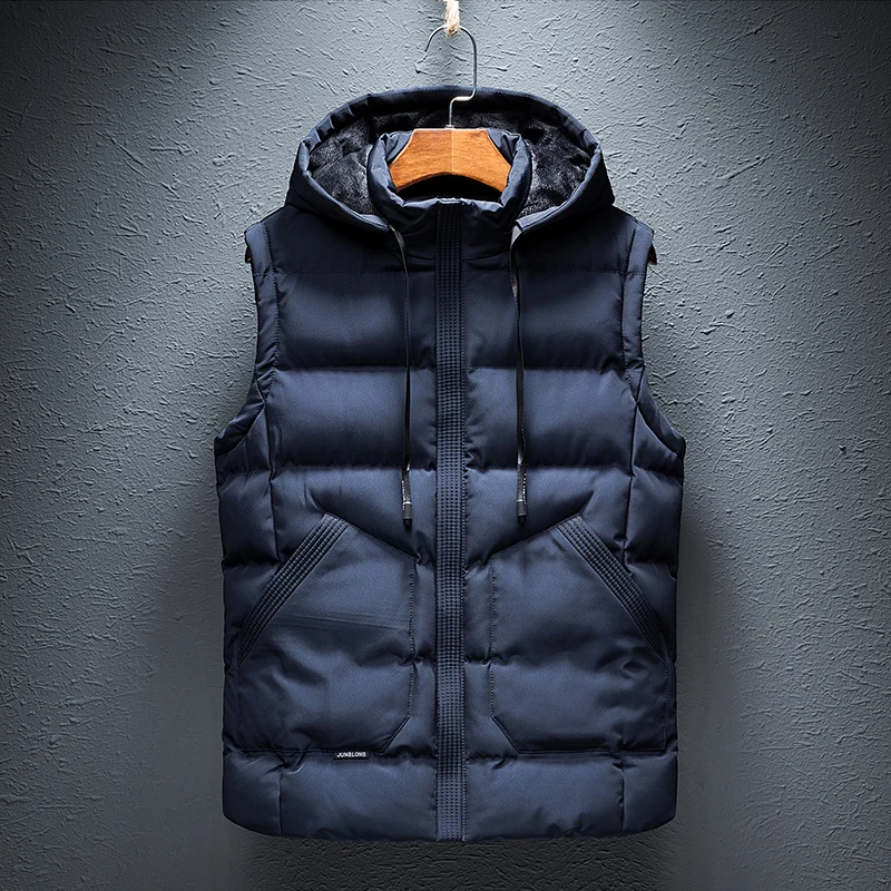 Casual Fashion All-match Men Waistcoat Solid Color with Hood Vests Jackets Thicken Warm Windproof Sleeveless Winter Comfortable
Casual Fashion All-match Men Waistcoat Solid Color with Hood Vests Jackets Thicken Warm Windproof Sleeveless Winter Comfortable
