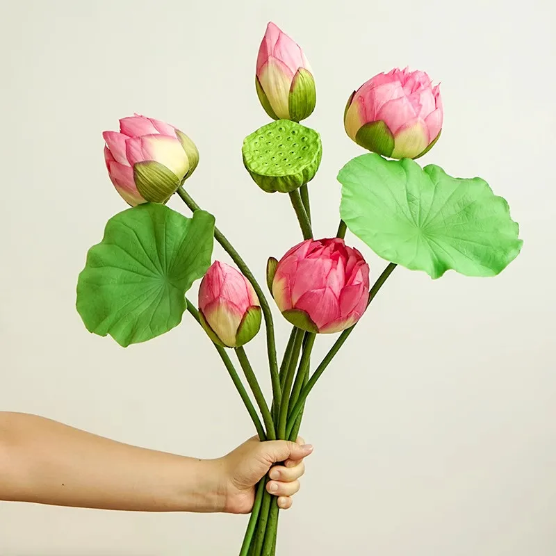Simulation lotus lotus flower fake flower bouquet feel leaf lotus pod living room ornament decoration for Buddhist hall
Simulation lotus lotus flower fake flower bouquet feel leaf lotus pod living room ornament decoration for Buddhist hall