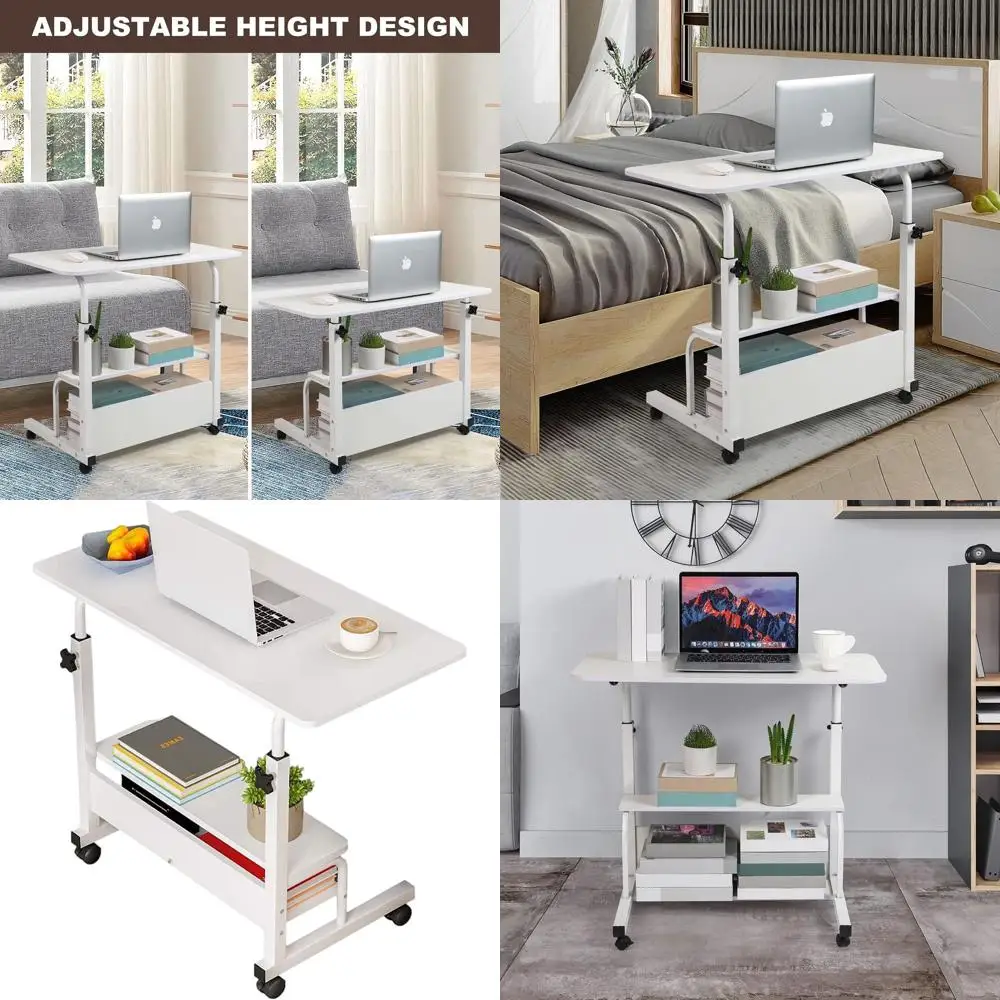 Регулируемый по высоте стол для ноутбука с местом для хранения для спальни, гостиной и офиса - белый
Регулируемый по высоте стол для ноутбука с местом для хранения для спальни, гостиной и офиса - белый