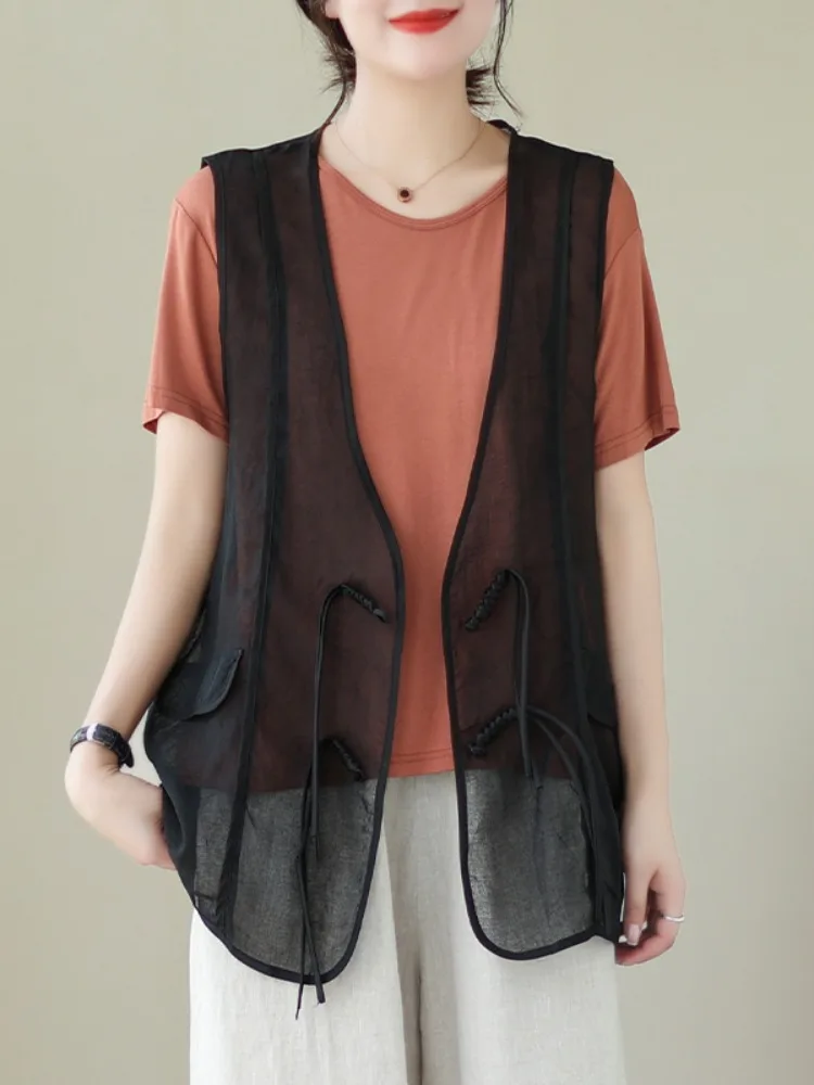 New Chinese Sle Lace Button Me Vest Women's Summer Thin Outerwear V-ne Svel Casual Sun Protection Jaet
New Chinese Sle Lace Button Me Vest Women's Summer Thin Outerwear V-ne Svel Casual Sun Protection Jaet