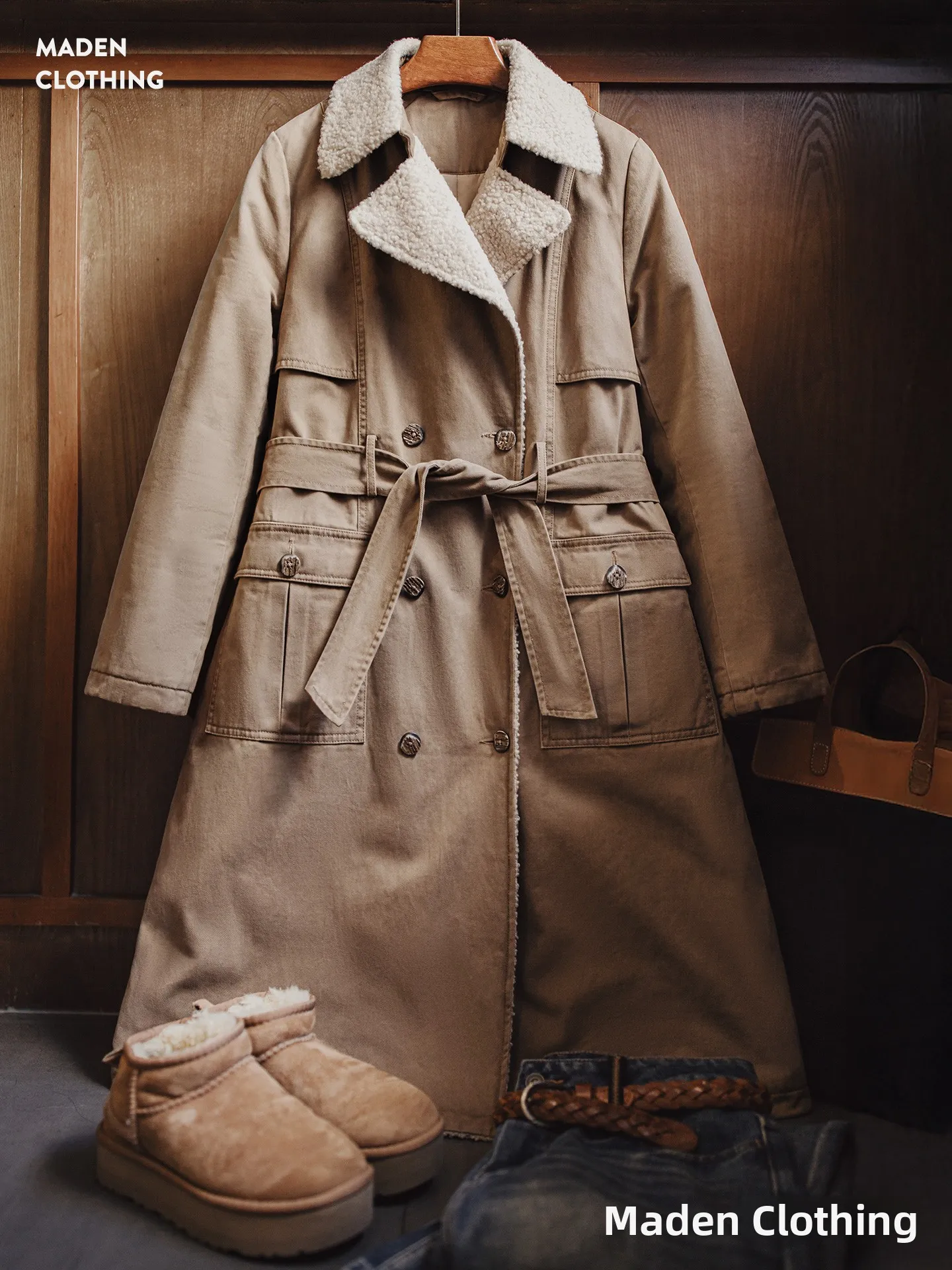 Maden Thiened Long Double-Breasted Waist-Cinching Biker Sle Lamb Fur Jaet Cotton Coat for Women Autumn Winter Outerwear
Maden Thiened Long Double-Breasted Waist-Cinching Biker Sle Lamb Fur Jaet Cotton Coat for Women Autumn Winter Outerwear