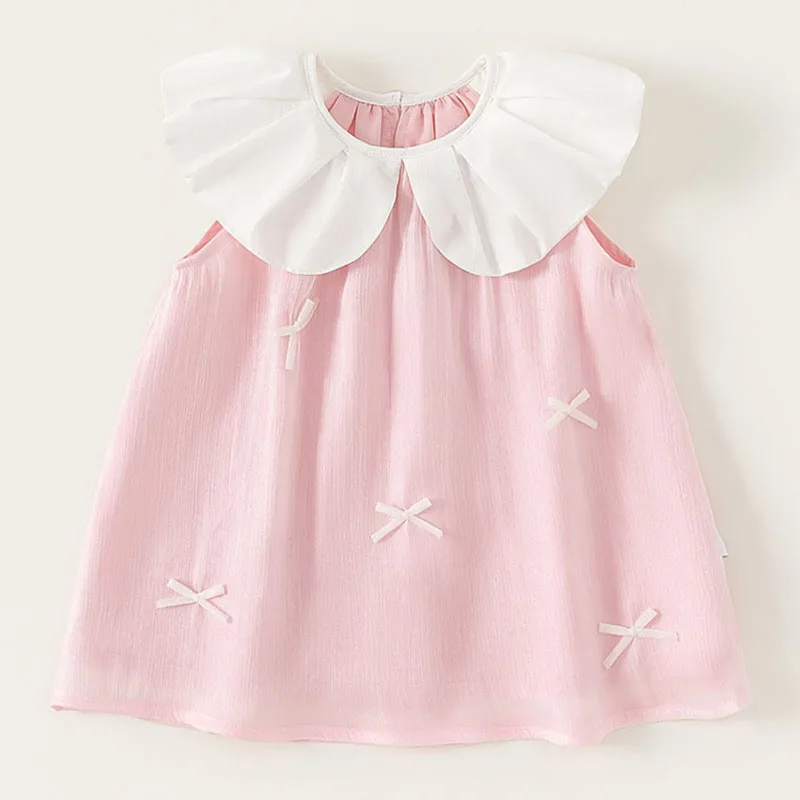 Summer Baby Clothes Kids Dresses For Girls Korean Cute Bow Doll Collar Sleeveless Mesh Pink Luxury Birthday Princess Dress B107
Summer Baby Clothes Kids Dresses For Girls Korean Cute Bow Doll Collar Sleeveless Mesh Pink Luxury Birthday Princess Dress B107