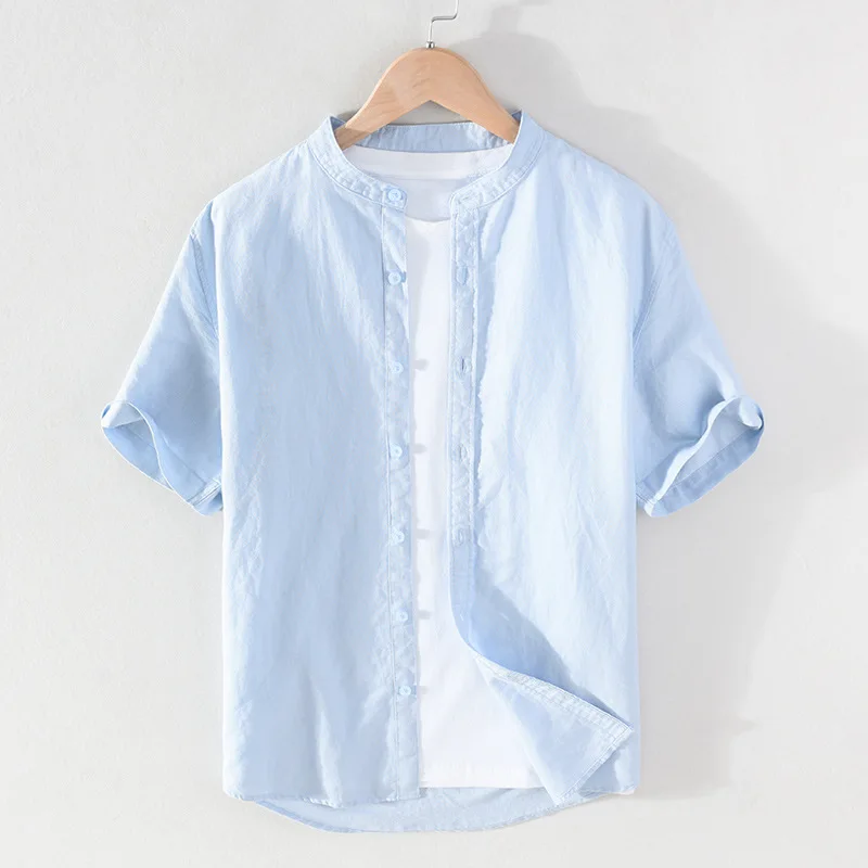 2024 Men's Summer New Linen Short-Sleeved Shirt Stand Collar Casual Cotton Linen Shirt
2024 Men's Summer New Linen Short-Sleeved Shirt Stand Collar Casual Cotton Linen Shirt