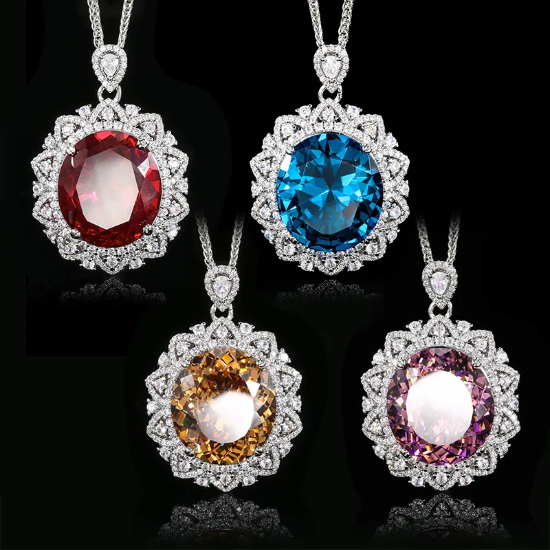 Exquisite Floral Inspired Triangle Macrame Crystal Pendant Necklaces Red Purple Cubic Zirconia for Women's Fashion Jewelry Gift
Exquisite Floral Inspired Triangle Macrame Crystal Pendant Necklaces Red Purple Cubic Zirconia for Women's Fashion Jewelry Gift