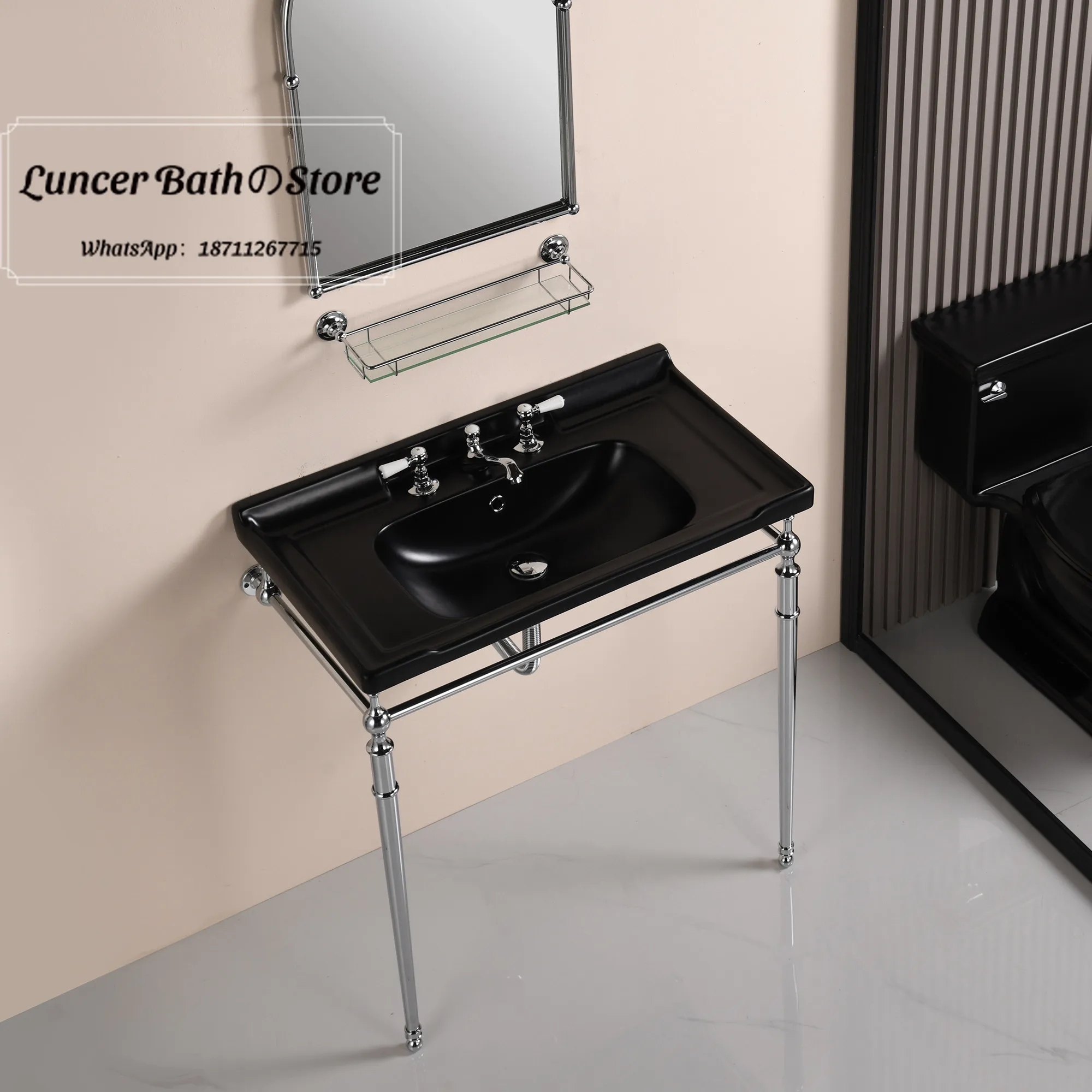 Industrial Vintage Floor Standing Black Ceramic Sink Solid Copper Support Hand Wash Station
Industrial Vintage Floor Standing Black Ceramic Sink Solid Copper Support Hand Wash Station