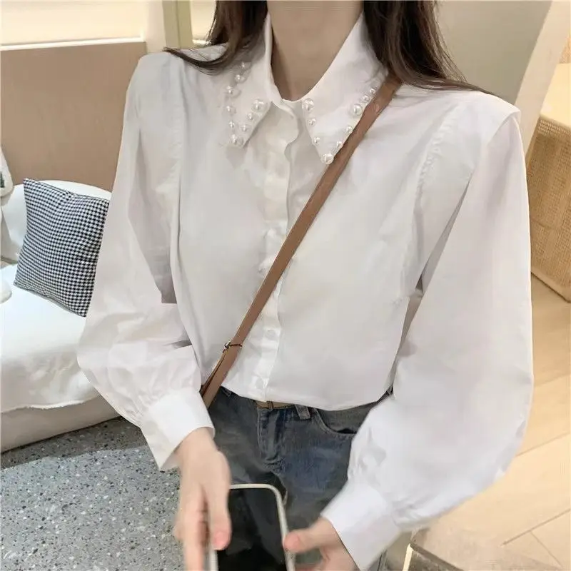 Women Clothing Blouse Long Sleeve Buttons Tops Polo-Neck Solid Color Youth Lively Bright Easy Close to the People Wild Capable
Women Clothing Blouse Long Sleeve Buttons Tops Polo-Neck Solid Color Youth Lively Bright Easy Close to the People Wild Capable