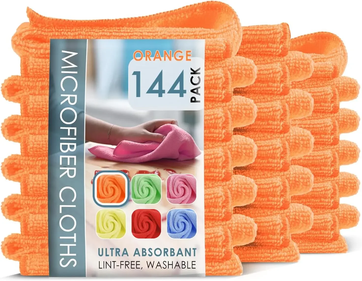 Microfiber Cleaning Cloth, Microfiber Towels for Cars 144 Pack Washcloths, Orange Cleaning Rags, Reusable Microfiber Towel
Microfiber Cleaning Cloth, Microfiber Towels for Cars 144 Pack Washcloths, Orange Cleaning Rags, Reusable Microfiber Towel