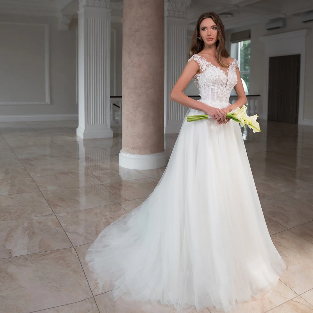 Elegant Deep V Neck Wedding Dresses Wide Straps Applique 3D Floral Bridal Grown Sleeveless Lace Up Court Train Vestidos De Novia
Elegant Deep V Neck Wedding Dresses Wide Straps Applique 3D Floral Bridal Grown Sleeveless Lace Up Court Train Vestidos De Novia