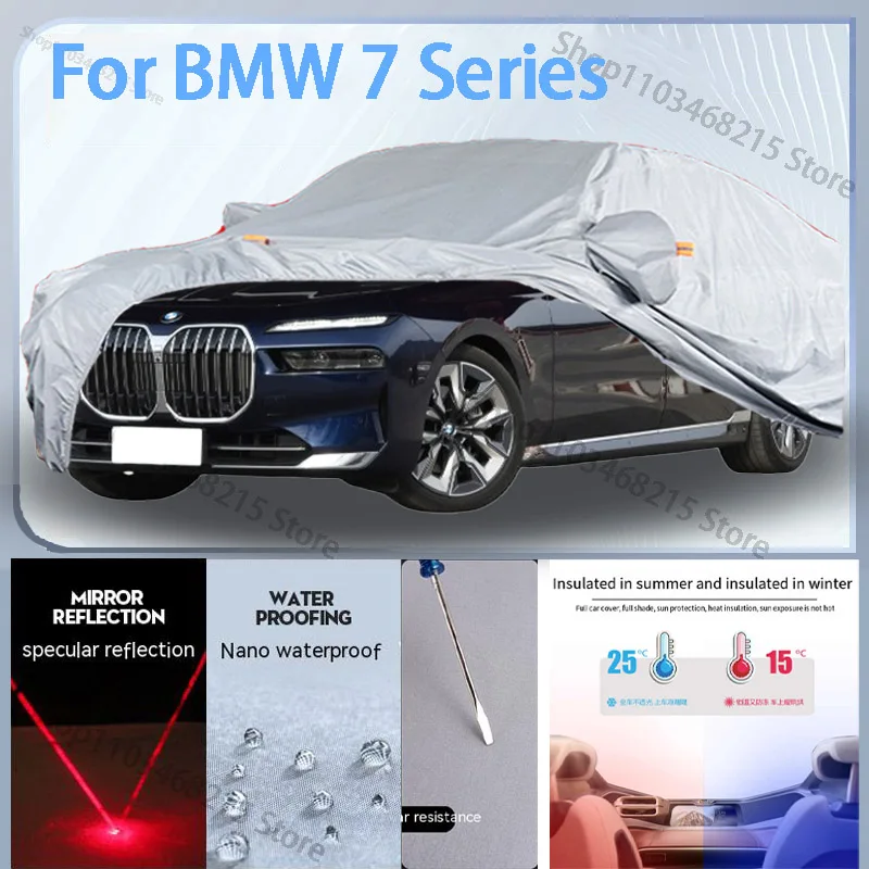 For BMW 7 series Full Car cover with UV protection and Winter Insulation roles,Rainproof,Snowproof Ati-frost properties.
For BMW 7 series Full Car cover with UV protection and Winter Insulation roles,Rainproof,Snowproof Ati-frost properties.