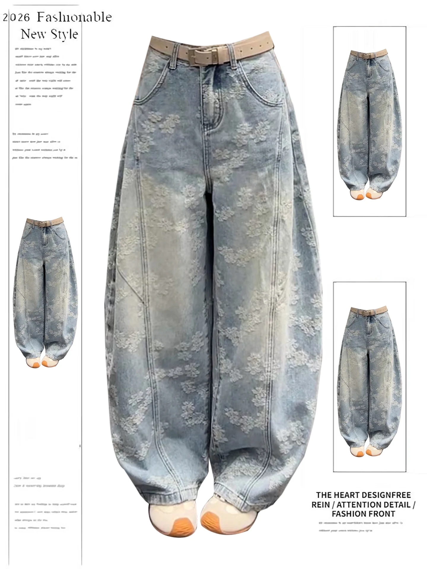 American Style Retro Embroidered Denim Pants Women's Spring New Design Loose Straight Wide Leg Pants Long Pants Knife Pants
American Style Retro Embroidered Denim Pants Women's Spring New Design Loose Straight Wide Leg Pants Long Pants Knife Pants