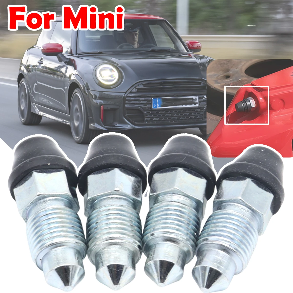 Front Rear Bleeder Valves and Rubber Dust Caps Left Right Caliper Bleed Nipple Screw Repair For Mini One / Cooper R57 Hatch F56
Front Rear Bleeder Valves and Rubber Dust Caps Left Right Caliper Bleed Nipple Screw Repair For Mini One / Cooper R57 Hatch F56