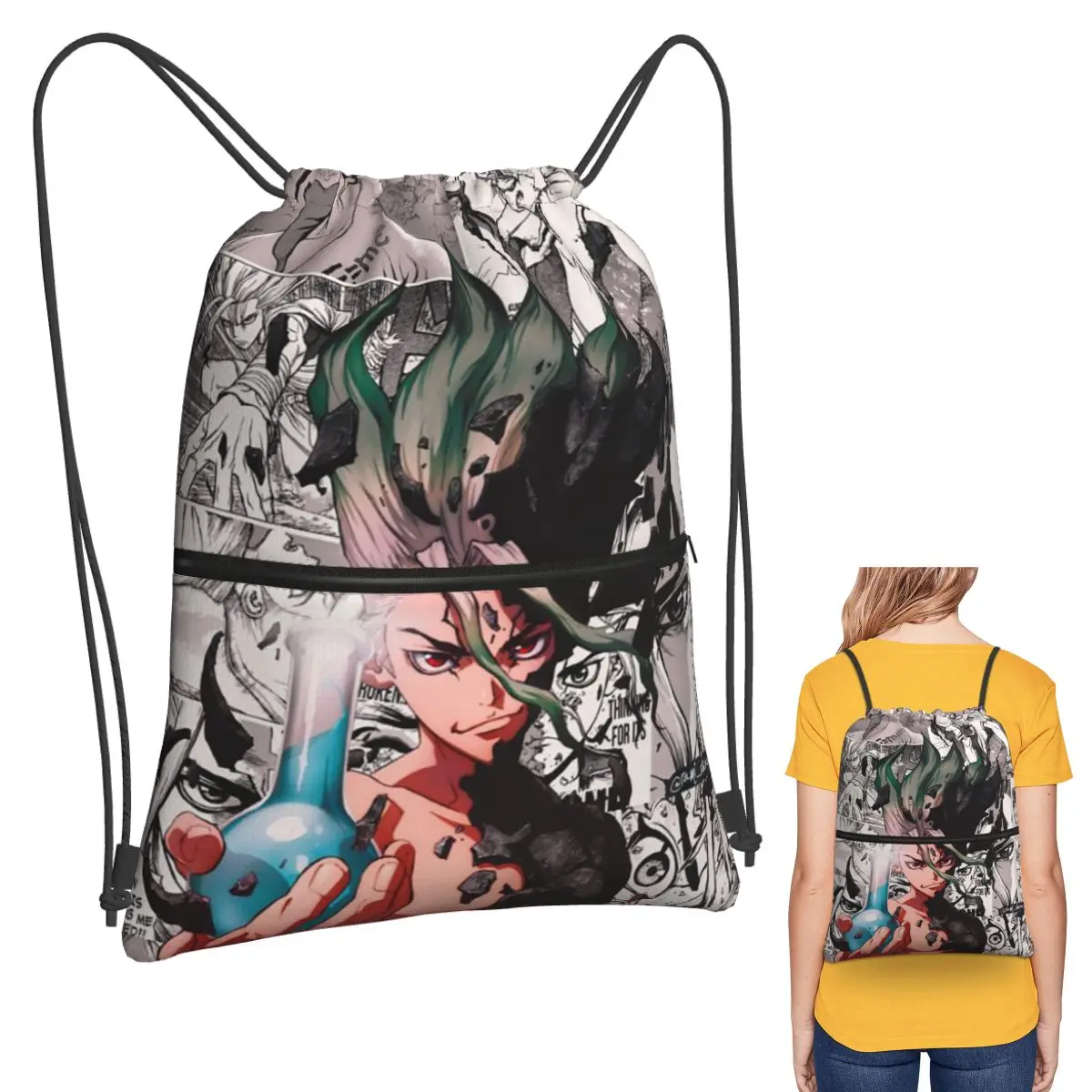 Senku Ishigami Dr Stone Apan Anime Backpacks Portable Drawstring Bags Sports Bag Book Bags for Travel School
Senku Ishigami Dr Stone Apan Anime Backpacks Portable Drawstring Bags Sports Bag Book Bags for Travel School