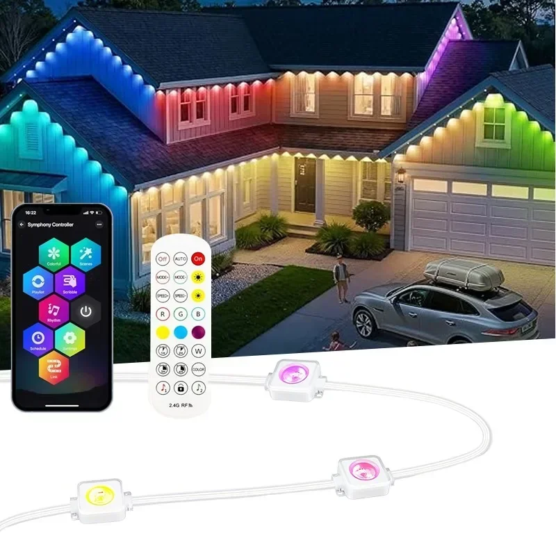 Permanent Outdoor Lights lP67 Waterproof with App Control Remote DlY SceneModes Christmas Holiday Daily String Light
Permanent Outdoor Lights lP67 Waterproof with App Control Remote DlY SceneModes Christmas Holiday Daily String Light
