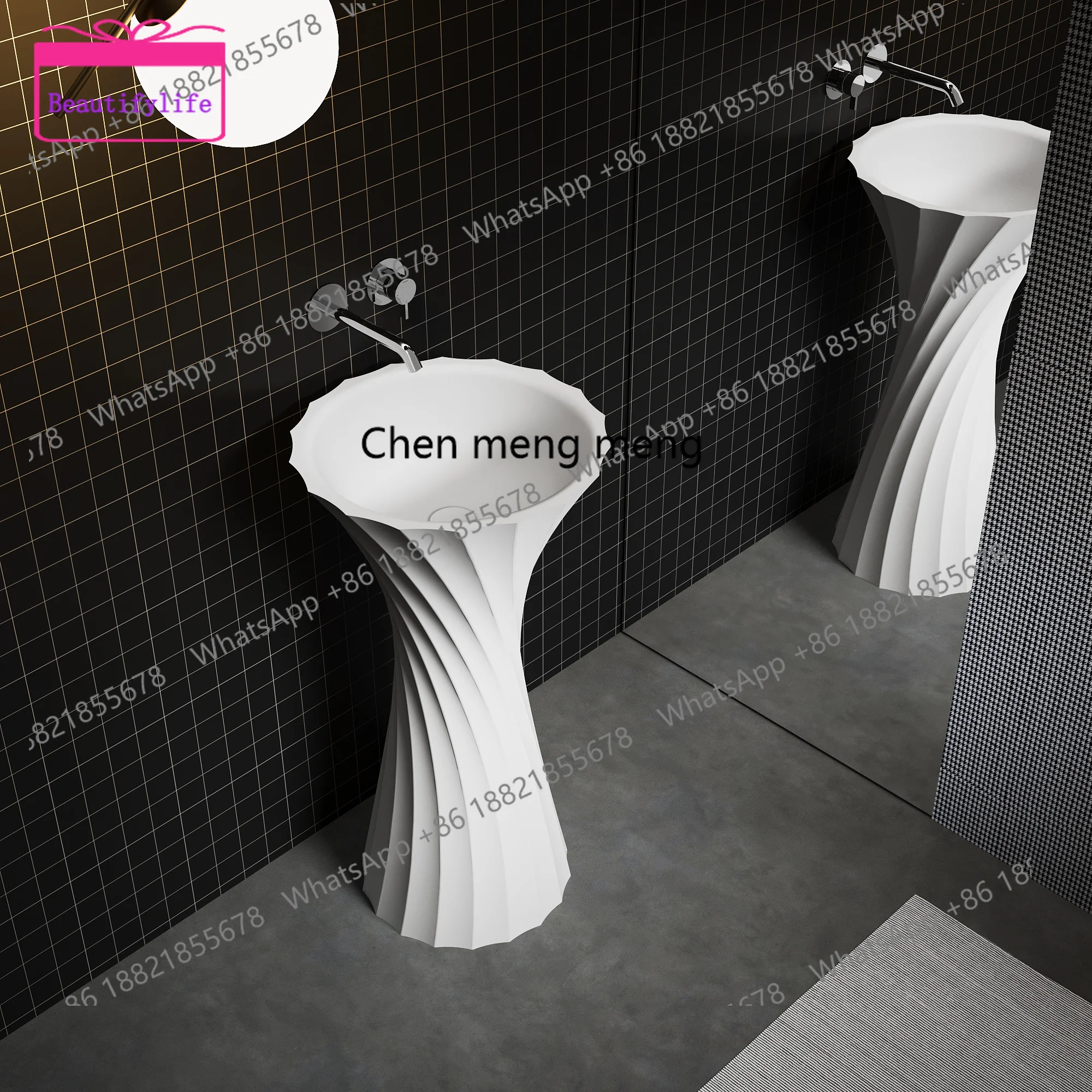 YL Artificial stone floor-to-ceiling column basin Home hotel B & B art wash basin
YL Artificial stone floor-to-ceiling column basin Home hotel B & B art wash basin
