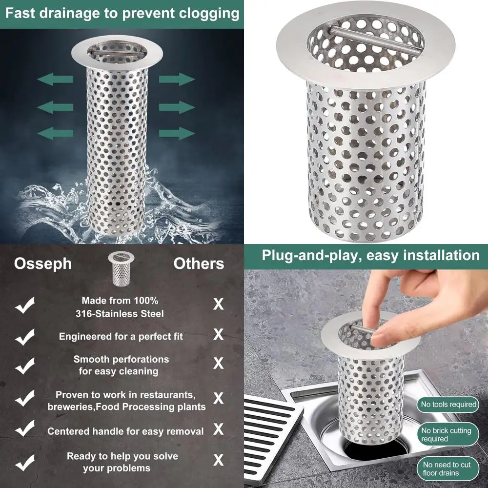 4 Tall 3.5 Diameter Stainless Steel Mesh Drain Strainer with Handle for Commercial Use
4 Tall 3.5 Diameter Stainless Steel Mesh Drain Strainer with Handle for Commercial Use