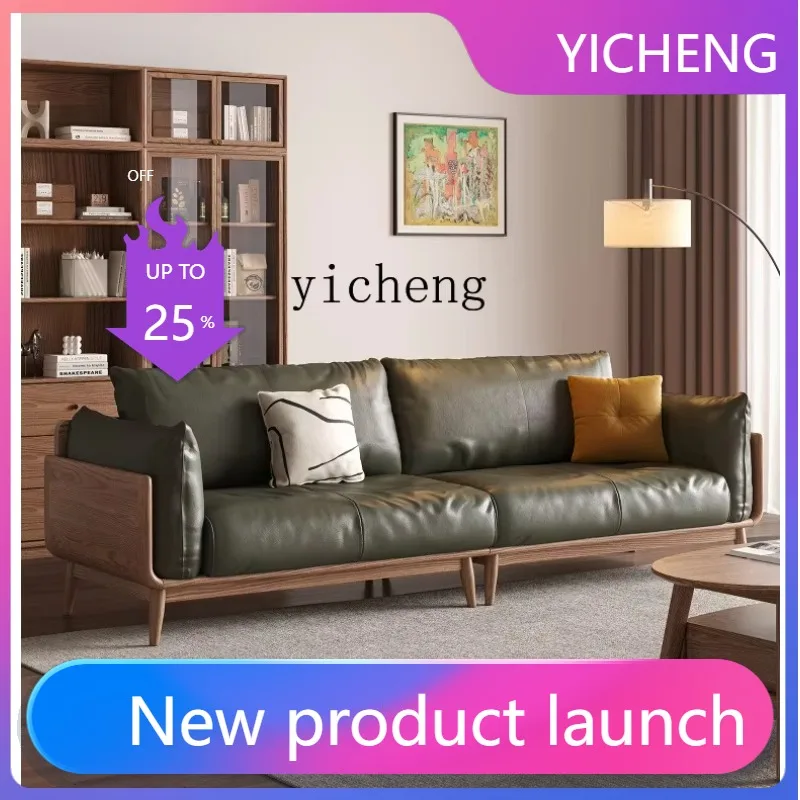 LYY Solid Wood Sofa Living Room Modern Simple Small Apartment Genuine Leather Home Walnut Ash Wood Sofa
LYY Solid Wood Sofa Living Room Modern Simple Small Apartment Genuine Leather Home Walnut Ash Wood Sofa