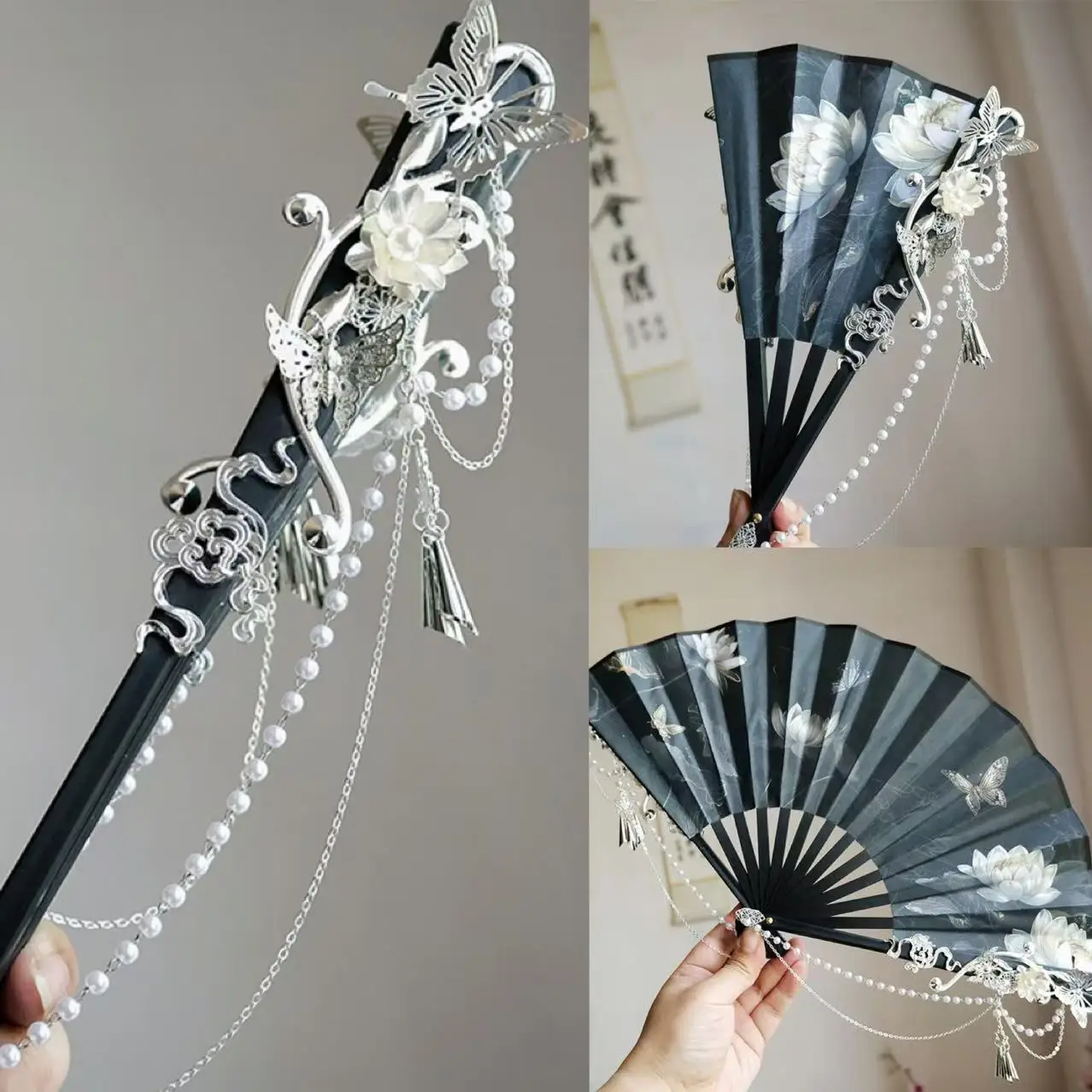 "Heavenly Official Bestows Blessings, Flower City Xie Lian cosplay ancient-style photo props, holding a fan accessory.
"Heavenly Official Bestows Blessings, Flower City Xie Lian cosplay ancient-style photo props, holding a fan accessory.
