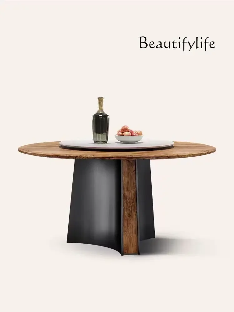 N Italian Mild Luxury Retro Solid Wood round Dining Table with Walnut Living Room Dining Table
N Italian Mild Luxury Retro Solid Wood round Dining Table with Walnut Living Room Dining Table