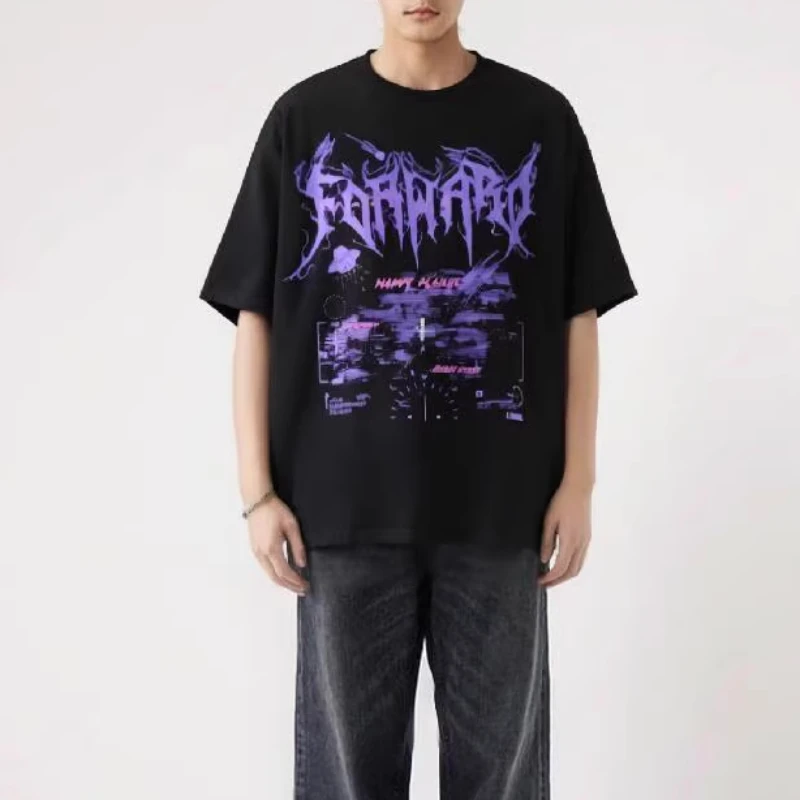 Hip Hop Street Solid Color Men's Short Sleeved Letter Pattern Print Summer Trend Fashion T-Shirt Loose Casual Round Neck Top
Hip Hop Street Solid Color Men's Short Sleeved Letter Pattern Print Summer Trend Fashion T-Shirt Loose Casual Round Neck Top
