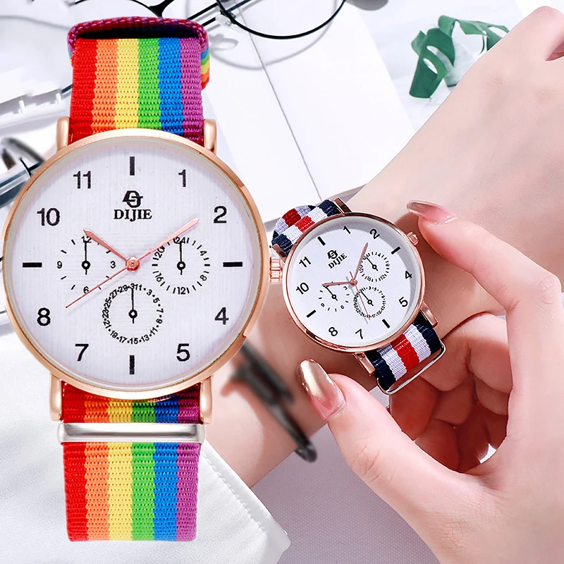 Brand Fashion Women Quartz Watch Nylon Bracelet Strap Men Ladies Wrist Watch Wristwatches Clock Relojes Mujer Relogio Wholesale
Brand Fashion Women Quartz Watch Nylon Bracelet Strap Men Ladies Wrist Watch Wristwatches Clock Relojes Mujer Relogio Wholesale