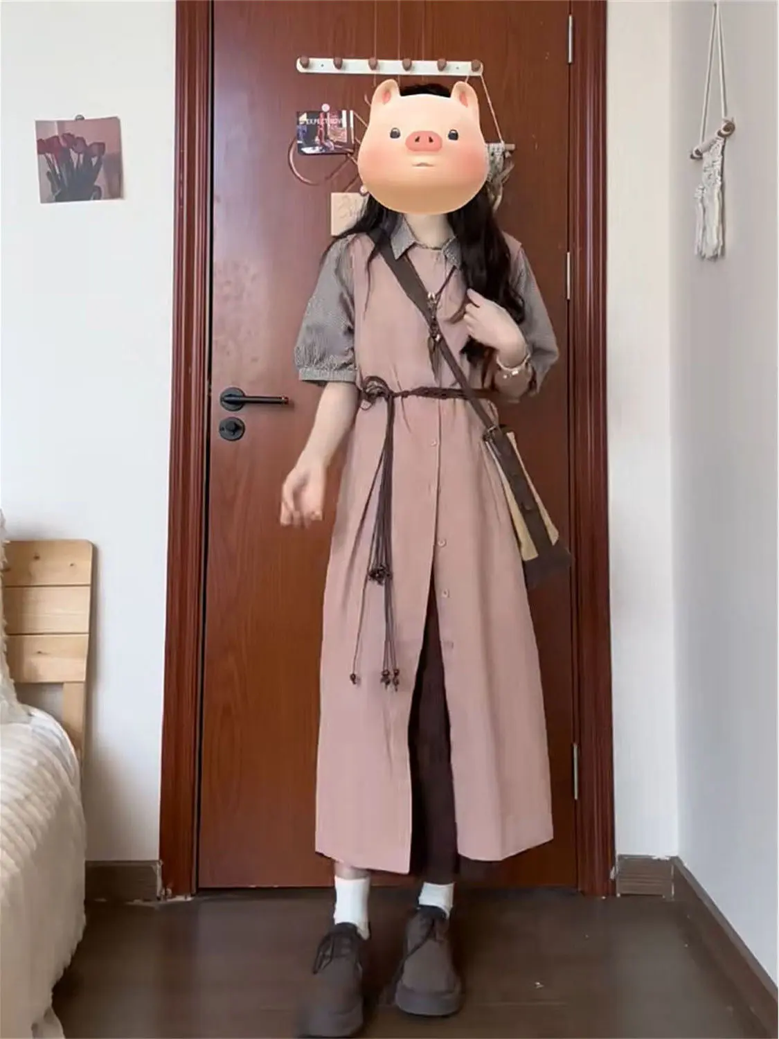 Korean Style Casual Lazy Shirt Dress Short Sleeve Two Piece Set Fashionable Student Work Uniform Polyester Summer Outfit
Korean Style Casual Lazy Shirt Dress Short Sleeve Two Piece Set Fashionable Student Work Uniform Polyester Summer Outfit