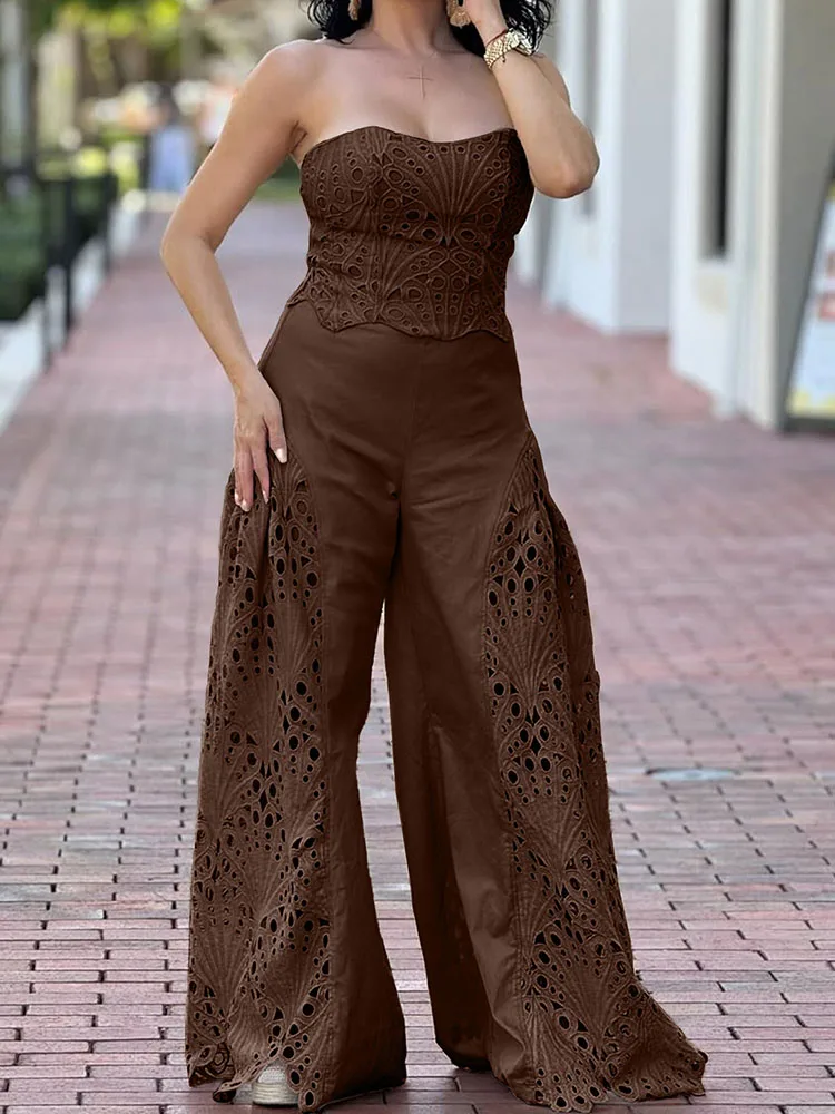 Doyerl Patchwork Hollow Out 2 Piece Set Womens Matching Sets Elegant Y2K Clothes Lace-up Strapless Top and Wide Leg Pant Sets
Doyerl Patchwork Hollow Out 2 Piece Set Womens Matching Sets Elegant Y2K Clothes Lace-up Strapless Top and Wide Leg Pant Sets