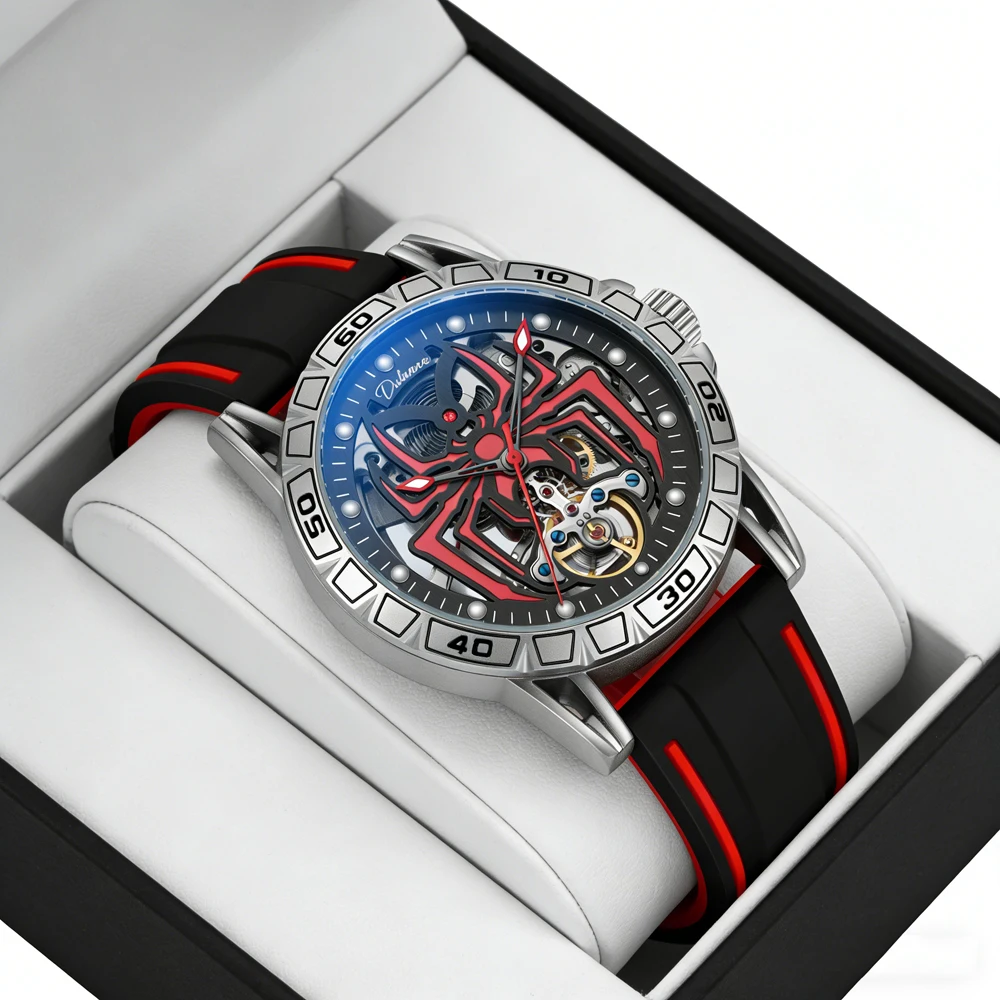 Original Design Skeleton Tourbillon Watches Men Automatic Mechanical Watch Fashion Sport Silicone Strap Watch Relogios Masculino
Original Design Skeleton Tourbillon Watches Men Automatic Mechanical Watch Fashion Sport Silicone Strap Watch Relogios Masculino