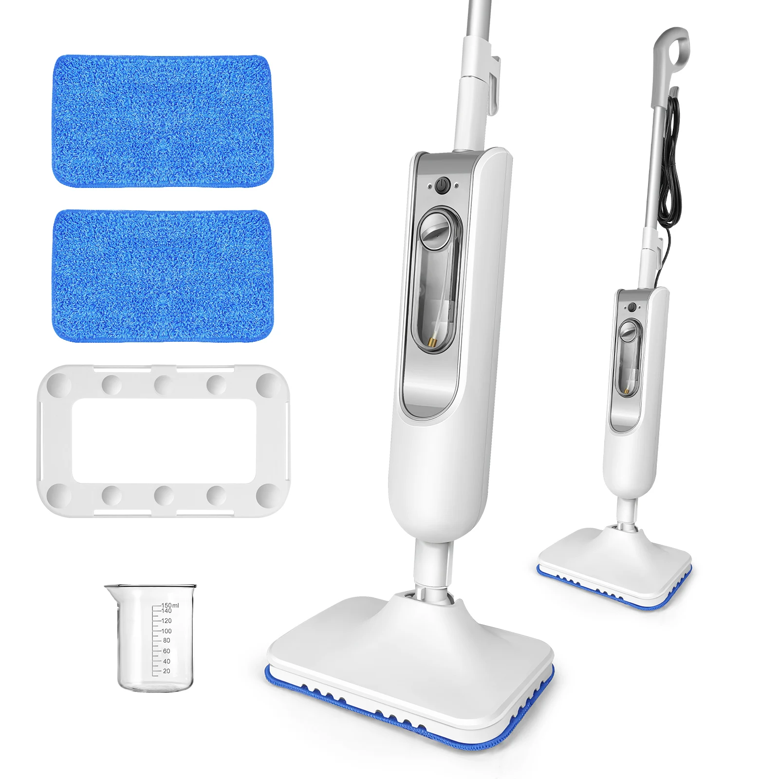 1500W Electrci Steam Cleaner with 400ML Water Tank, 2 Speed Adjusable, 20s Fast Heating Up, 2 Floor Cloth, 4.8m Cable
1500W Electrci Steam Cleaner with 400ML Water Tank, 2 Speed Adjusable, 20s Fast Heating Up, 2 Floor Cloth, 4.8m Cable