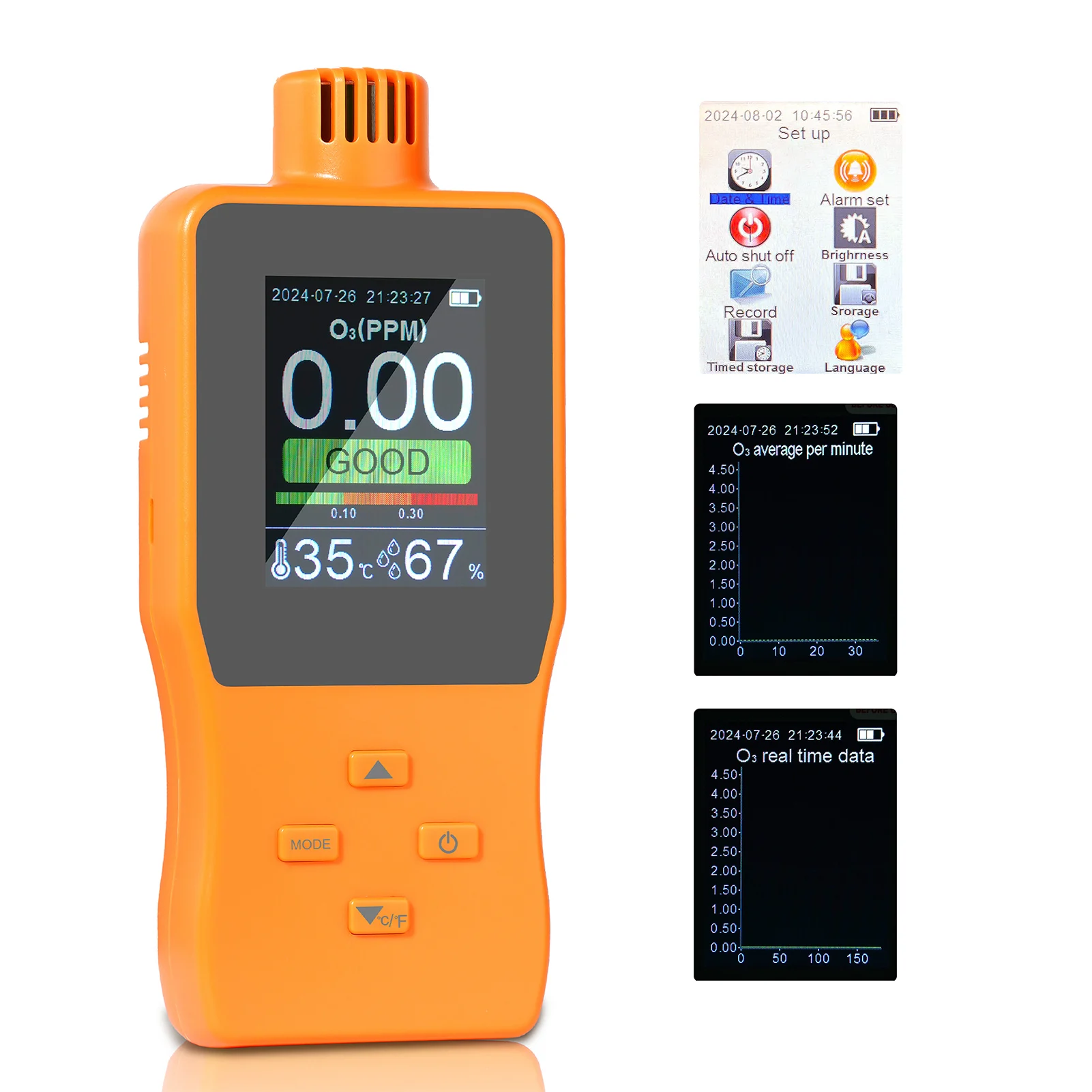 Портативный измеритель озона 0-10,0 PPM O3, датчик температуры и влажности, 2,8-дюймовый полноцветный ЖК-экран, многофункциональный монитор качества воздуха
Портативный измеритель озона 0-10,0 PPM O3, датчик температуры и влажности, 2,8-дюймовый полноцветный ЖК-экран, многофункциональный монитор качества воздуха