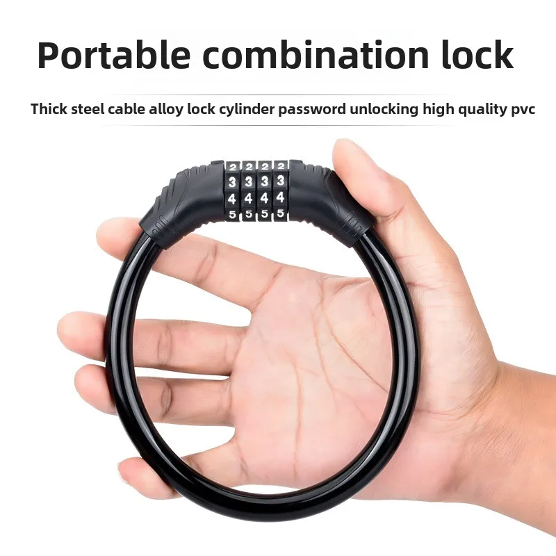 Bike Lock Mountain Bike Portable Security 4-digit Code Bike Lock for Bicycle Motorcycle Scooter
Bike Lock Mountain Bike Portable Security 4-digit Code Bike Lock for Bicycle Motorcycle Scooter