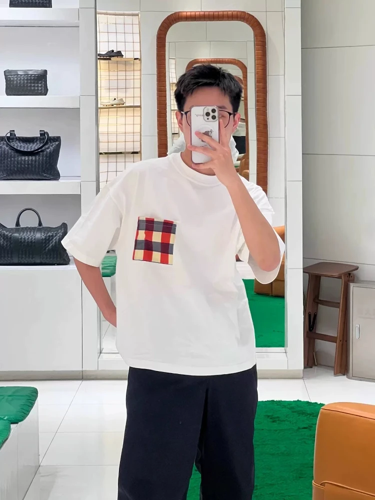 B/V Sle Men's round Ne ort Sve T-irt Embroidered Cheered ket Logo Trendy Cotton Summer Casual Youth Faion
B/V Sle Men's round Ne ort Sve T-irt Embroidered Cheered ket Logo Trendy Cotton Summer Casual Youth Faion