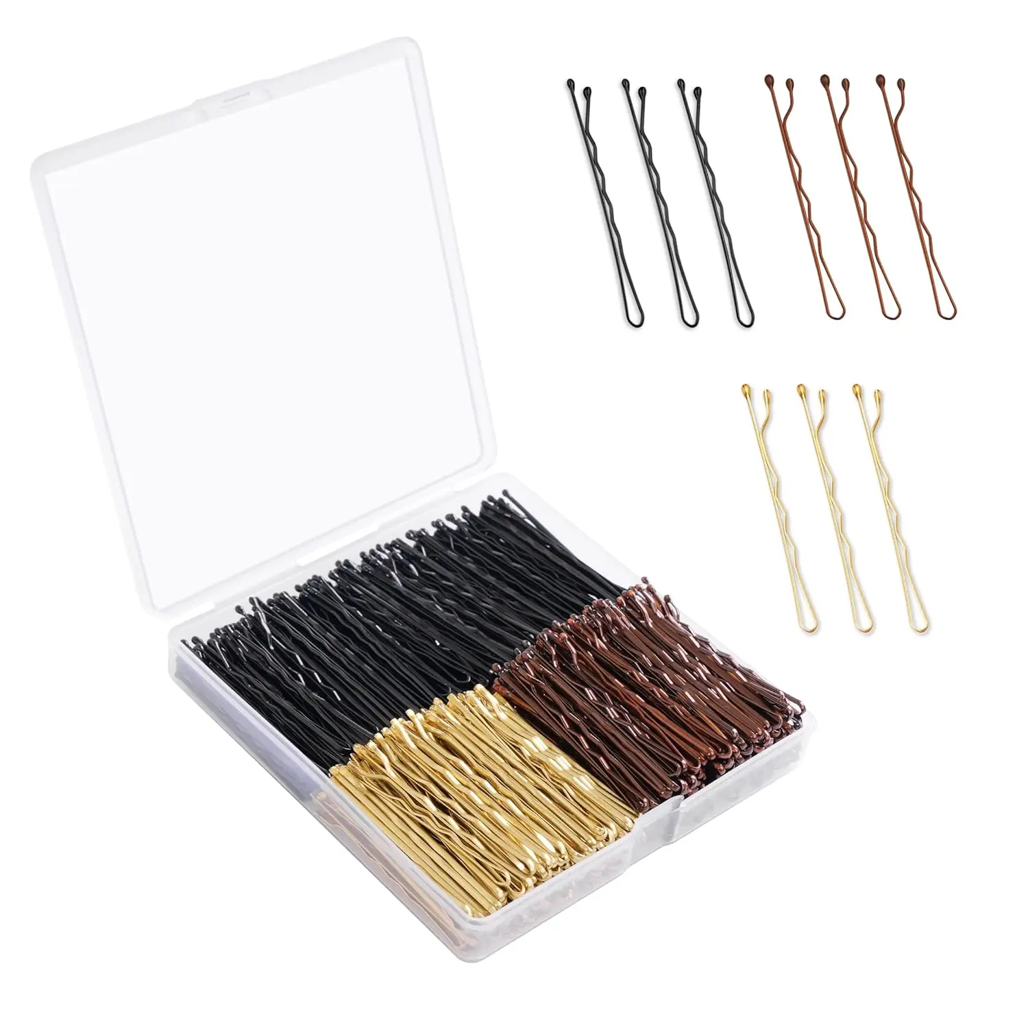 360Pcs Bobby Pins Brown Blonde Black, 2In Premium Secure Hold, Bulk with Box for Women & Girls Styling
360Pcs Bobby Pins Brown Blonde Black, 2In Premium Secure Hold, Bulk with Box for Women & Girls Styling