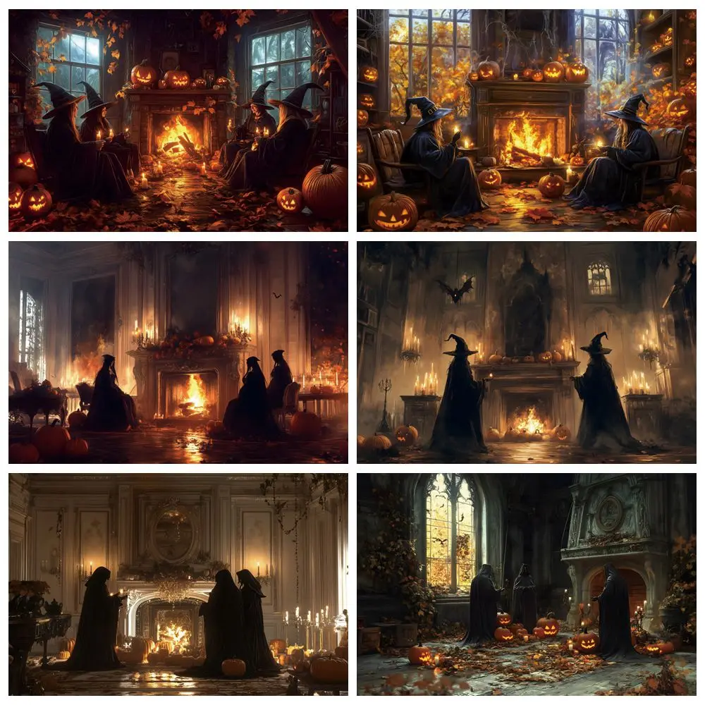 Halloween Witch Backdrop Old Church Fireplace Pumpkin Lantern Kids Family Portrait Photography Background Decor Photostudio Prop
Halloween Witch Backdrop Old Church Fireplace Pumpkin Lantern Kids Family Portrait Photography Background Decor Photostudio Prop