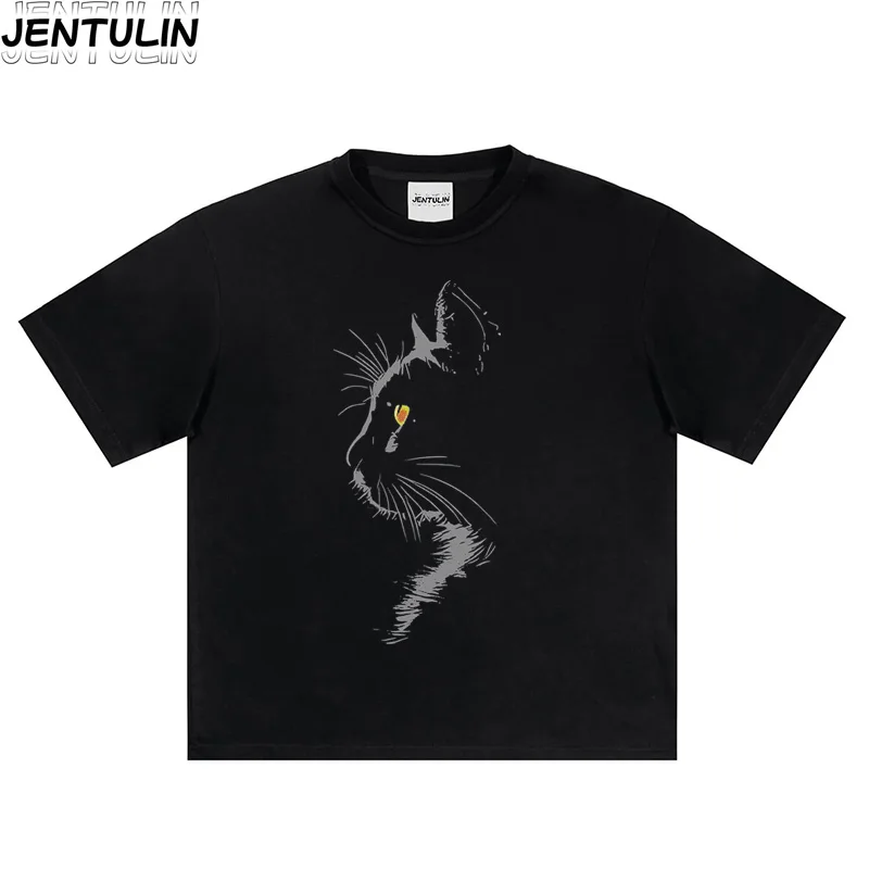 Harajuku Y2k Black Short-Sleeved T-Shirt With Cat Graphic Men's Clothing Summer Comfortable Cotton T-Shirts Women's Clothing
Harajuku Y2k Black Short-Sleeved T-Shirt With Cat Graphic Men's Clothing Summer Comfortable Cotton T-Shirts Women's Clothing