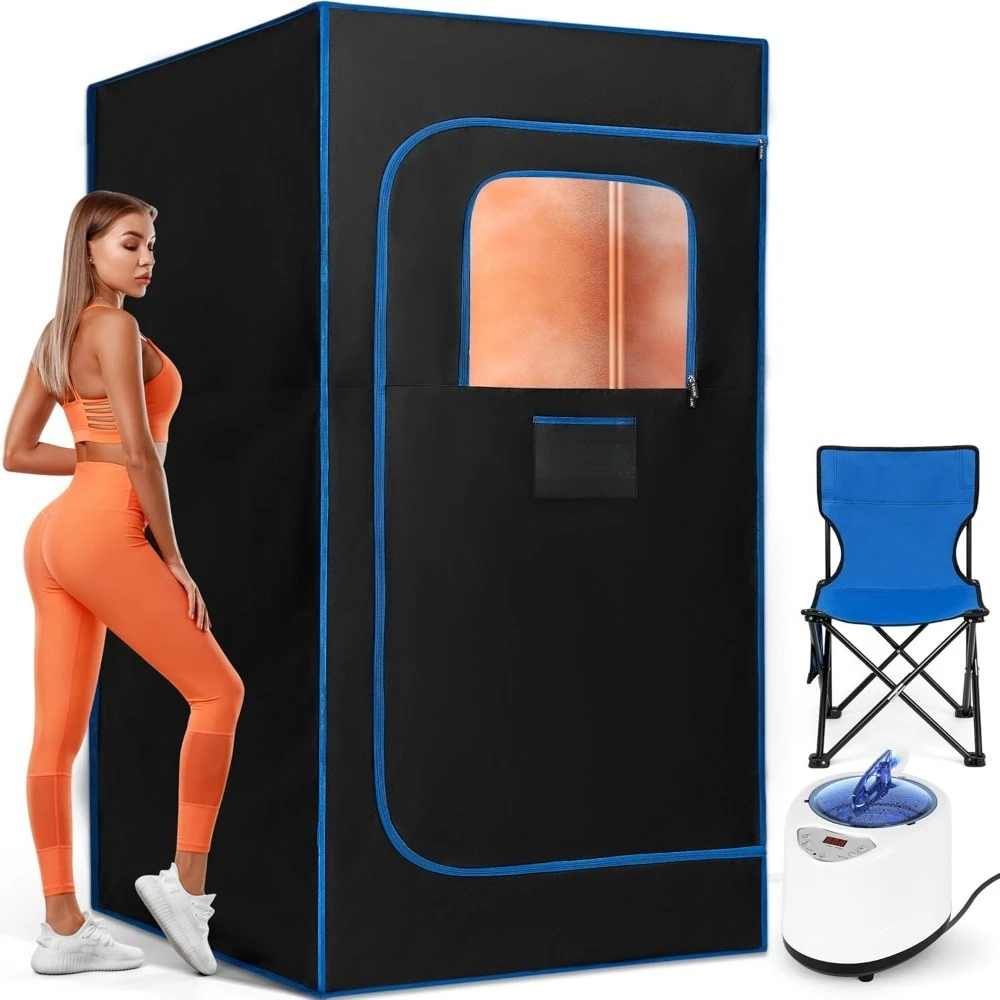 Portable Sauna Box, Steam Sauna Tent for Home with Steamer, Remote Control, Folding Chair, 9 Levels, 2.6’ x 2.6’ x 5.9’
Portable Sauna Box, Steam Sauna Tent for Home with Steamer, Remote Control, Folding Chair, 9 Levels, 2.6’ x 2.6’ x 5.9’
